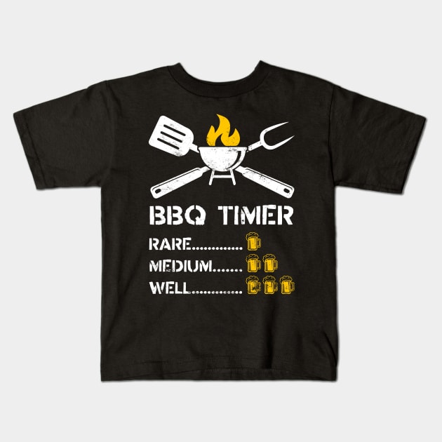 BBQ Timer Barbeque & Beer Kids T-Shirt by TextTees
